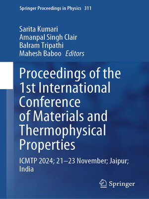 cover image of Proceedings of the 1st International Conference on Materials and Thermophysical Properties